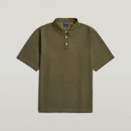 Picture of G-STAR MEN'S HEAVY WAFFLE LOOSE POLO DARK KHAKI 1