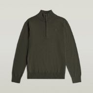 Picture of G-STAR MEN'S CORE REFINED HALF ZIP KNIT BLACK OLIVE 1