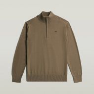 Picture of G-STAR MEN'S CORE REFINED HALF ZIP KNIT FOSSIL 1