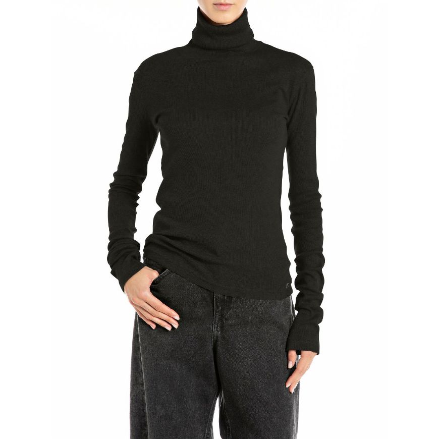 Снимка на REPLAY ДАМСКИ ТОП TURTLENECK LONG-SLEEVED RIB TOP BLACK