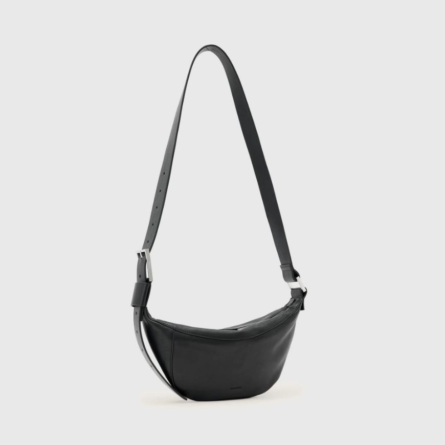 Picture of ALLSAINTS WOMEN'S LUNA CROSSBODY BAG BLACK/SILVER