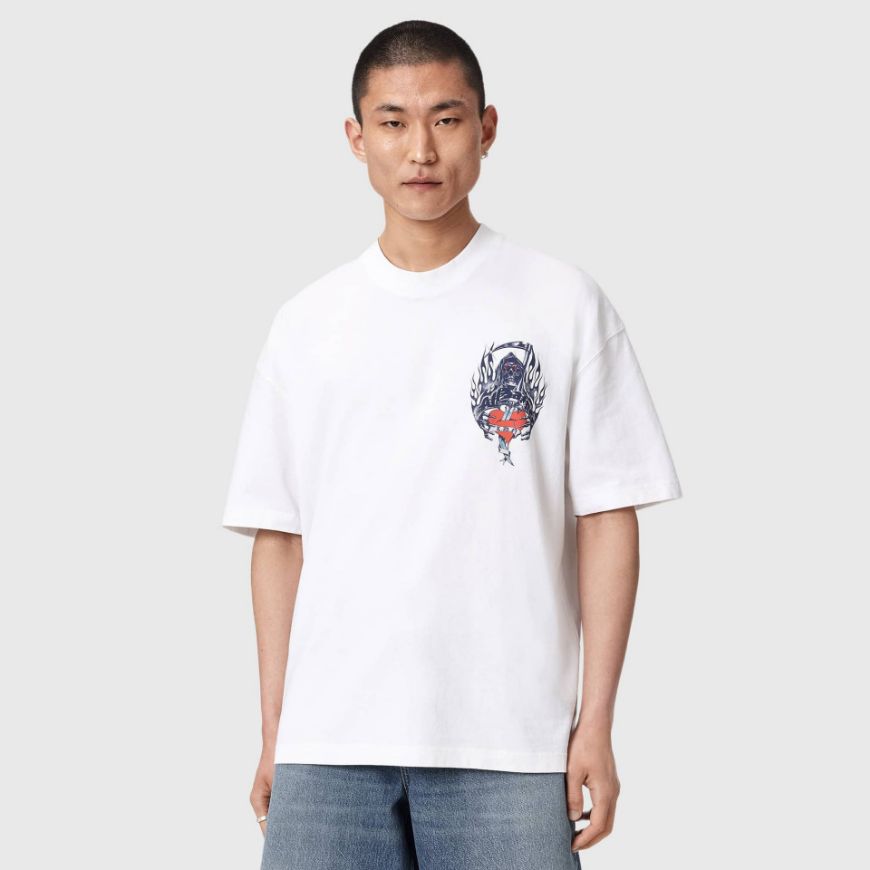 Снимка на ALLSAINTS МЪЖКА БЛУЗА SCIMITAR SHORT SLEEVE CREW OPTIC WHITE