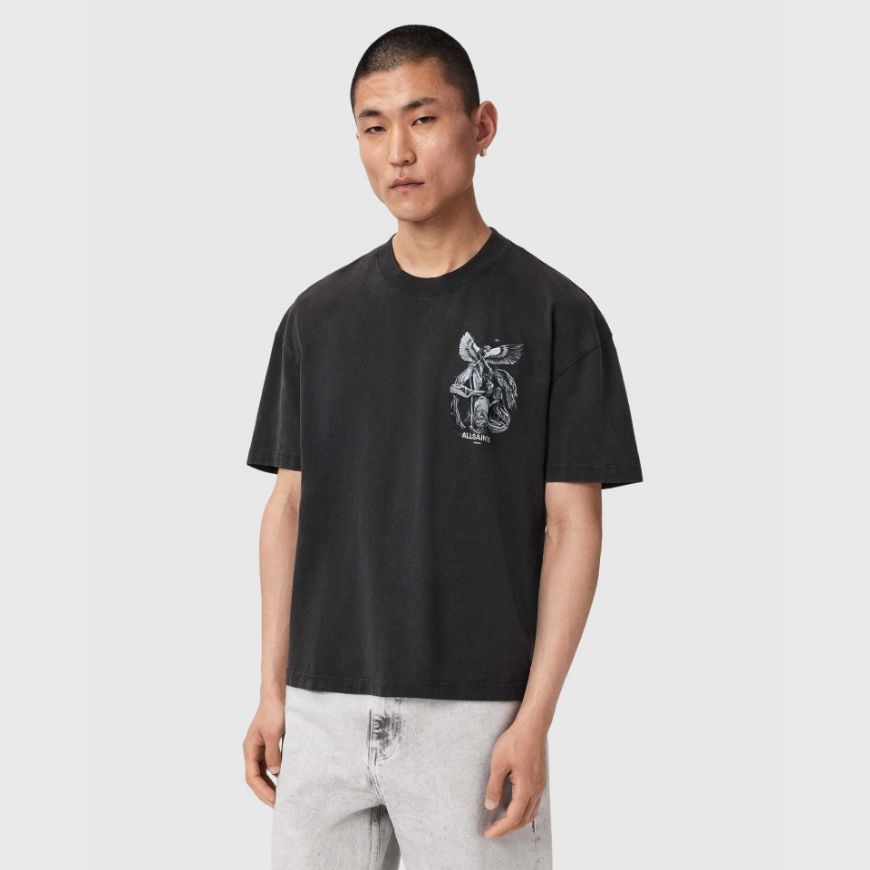 Снимка на ALLSAINTS МЪЖКА БЛУЗА SERAPH SHORT SLEEVE CREW WASHED BLACK