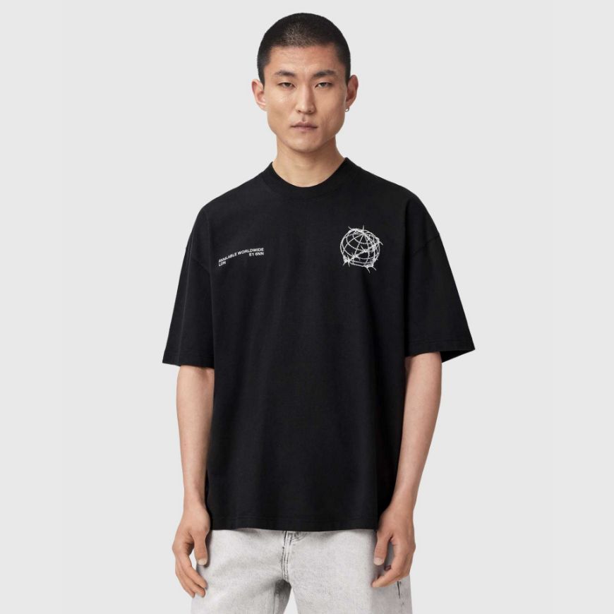 Снимка на ALLSAINTS МЪЖКА БЛУЗА CALLER SHORT SLEEVE CREW WASHED BLACK