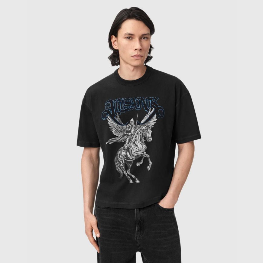 Снимка на ALLSAINTS МЪЖКА БЛУЗА VANGUARD SHORT SLEEVE CREW WASHED BLACK