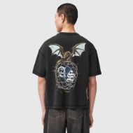 Снимка на ALLSAINTS МЪЖКА БЛУЗА WYVERN SHORT SLEEVE CREW WASHED BLACK 2