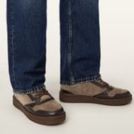 Picture of ALLSAINTS MEN'S REGAN LOW TOP DARK BROWN 6