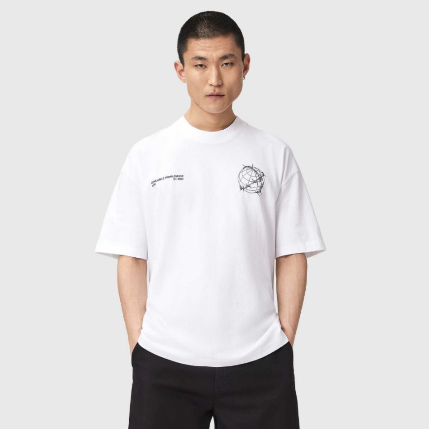 Снимка на ALLSAINTS МЪЖКА БЛУЗА CALLER SHORT SLEEVE CREW ASHEN WHITE