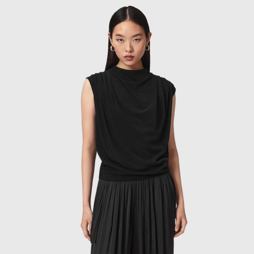 Picture of ALLSAINTS WOMEN'S EMERSON TOP BLACK