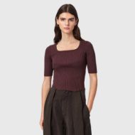 Picture of ALLSAINTS WOMEN'S CRUZ HALLY TOP BURNT BROWN 1