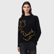 Picture of ALLSAINTS WOMEN'S UNWIND JUMPER BLACK 1