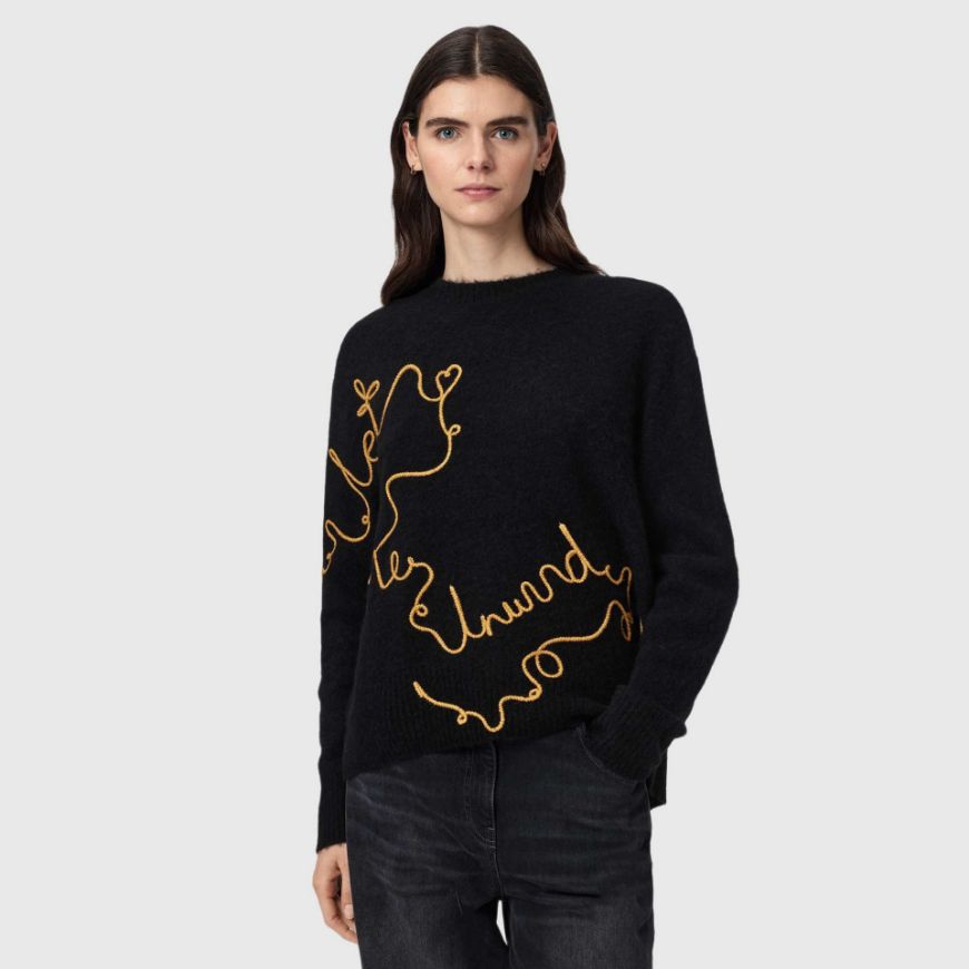 Picture of ALLSAINTS WOMEN'S UNWIND JUMPER BLACK