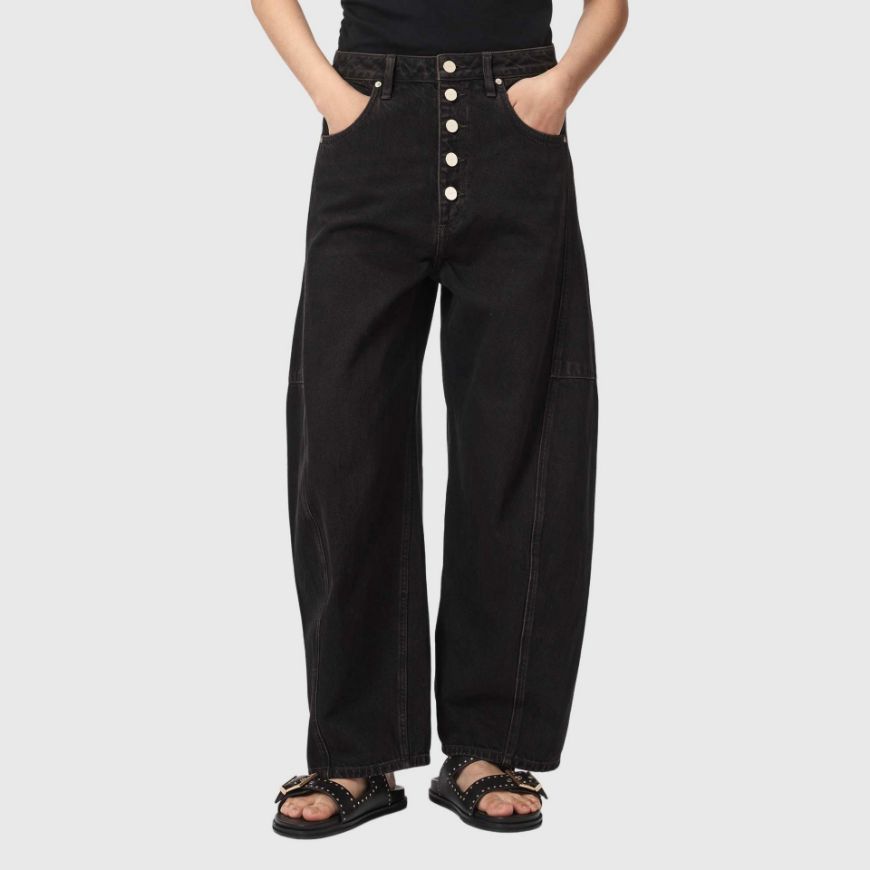 Снимка на ALLSAINTS ДАМСКИ ДЕНИМ CARTER BUTTON JEANS OVERDYED BROWN