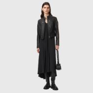 Picture of ALLSAINTS WOMEN'S TIGGY LEATHER JACKET BLACK/BEIGE 6