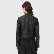 Picture of ALLSAINTS WOMEN'S TIGGY LEATHER JACKET BLACK/BEIGE 2