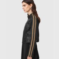 Picture of ALLSAINTS WOMEN'S TIGGY LEATHER JACKET BLACK/BEIGE 4