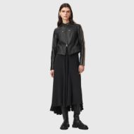 Picture of ALLSAINTS WOMEN'S TIGGY LEATHER JACKET BLACK/BEIGE 5