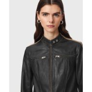 Picture of ALLSAINTS WOMEN'S TIGGY LEATHER JACKET BLACK/BEIGE 3