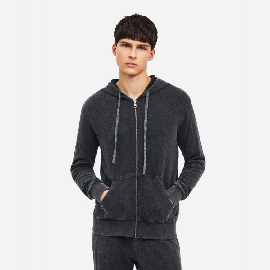 Снимка на DIRTY LAUNDRY МЪЖКИ СУИТШЪРТ REGULAR KNITTED SLUB FULL ZIP VINTAGE BLACK