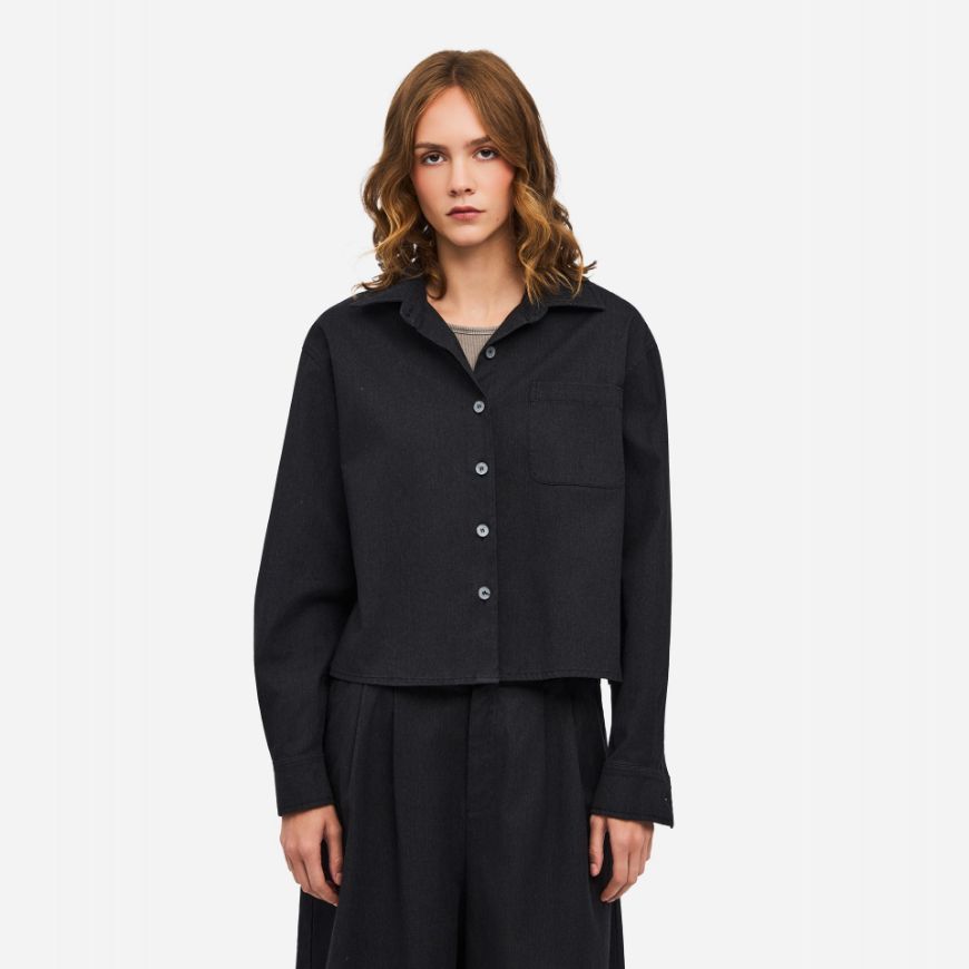 Снимка на DIRTY LAUNDRY  ДАМСКО ЯКЕ  CROPPED OVERSHIRT BLACK
