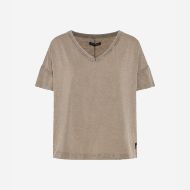 Снимка на DIRTY LAUNDRY ДАМСКИ ТОП OVERSIZED V-NECK T-SHIRT VINTAGE ROCK 1