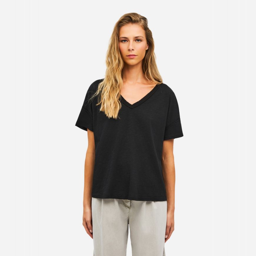 Снимка на DIRTY LAUNDRY ДАМСКИ ТОП OVERSIZED V-NECK T-SHIRT BLACK