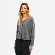 Снимка на DIRTY LAUNDRY ДАМСКИ ТОП V NECK RELAXED LONGSLEEVE VINTAGE GREY 2