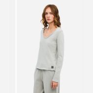 Снимка на DIRTY LAUNDRY ДАМСКИ ТОП SLUB LONGSLEEVE WITH RAW EDGES VINTAGE GREIGE 2