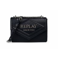 Снимка на REPLAY ДАМСКА ЧАНТА HAMMERED AND PLAIN CROSSBODY BAG WITH LARGE LOGO BLACK 1