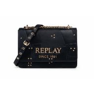 Снимка на REPLAY ДАМСКА ЧАНТА PATCHWORK EFFECT CROSSBODY BAG BLACK+GOLD 1