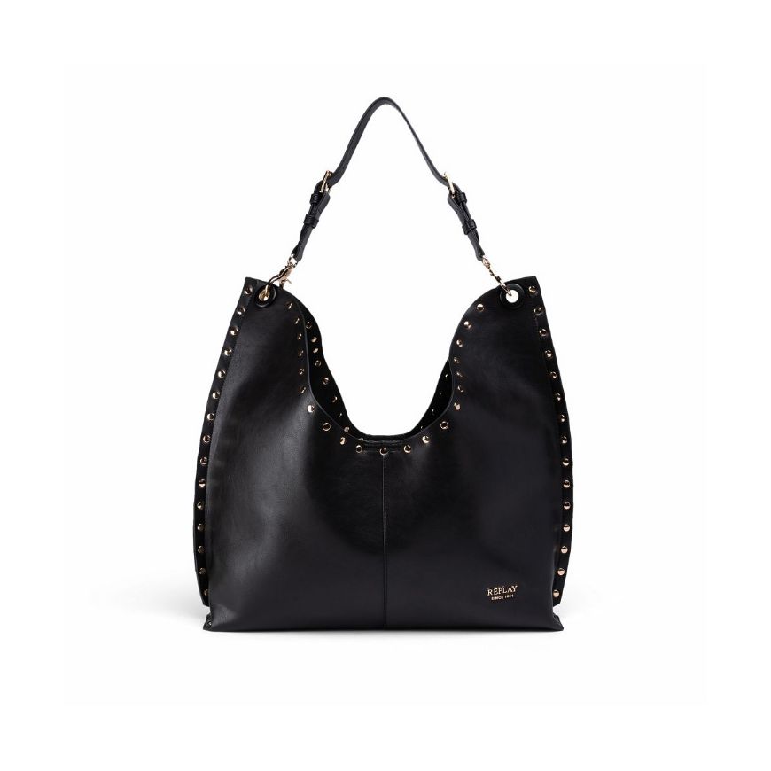 Снимка на REPLAY ДАМСКА ЧАНТА VINTAGE LOOK SHOPPER BAG WITH STUDS BLACK