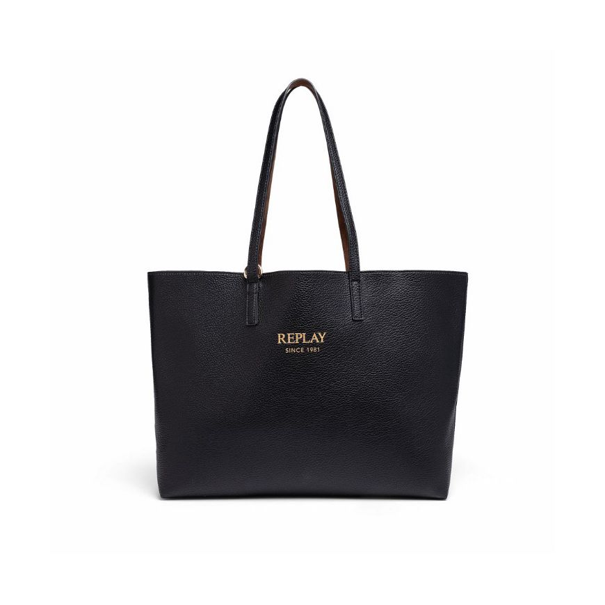 Снимка на REPLAY ДАМСКА ЧАНТА PLAIN AND VELVETY REVERSIBLE SHOPPER WITH FUR BAG INSIDE BLACK