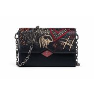 Picture of REPLAY WOMEN'S SMALL PLAIN PURSE WITH EMBROIDERRIES AND CHAIN BLACK 1