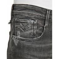 Снимка на REPLAY МЪЖКИ ДЕНИМ ANBASS SLIM-FIT WHITE WEFT BLACK STRETCH DENIM JEANS DARK GREY 5