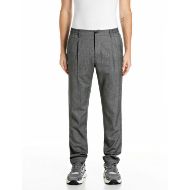 Снимка на REPLAY МЪЖКИ ПАНТАЛОН TAPERED-FIT HERRINGBONE TROUSERS BLACK/NAT.WHITE HERRINGBONE 1