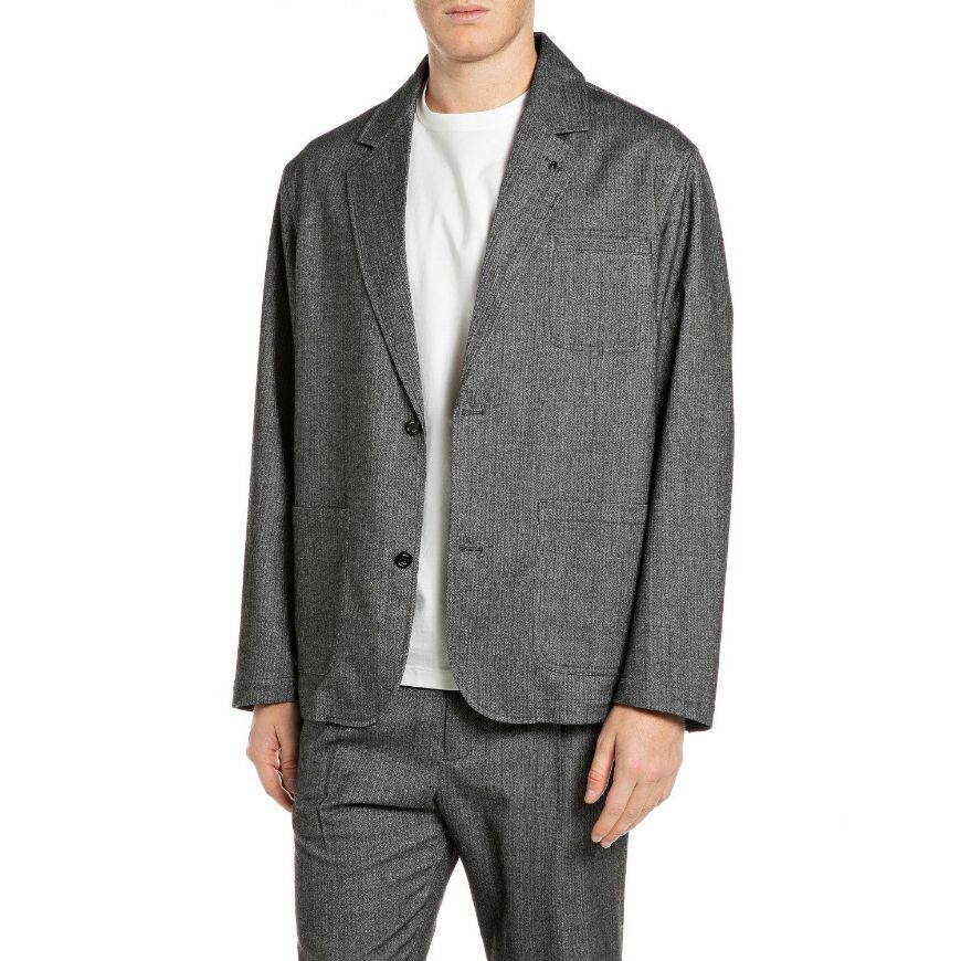 Снимка на REPLAY МЪЖКО САКО REGULAR-FIT HERRINGBONE BLAZER BLACK/WHITE HERRINGBONE