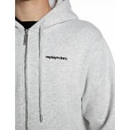 Снимка на REPLAY МЪЖКИ СУИТШЪРТ FLEECE ZIPPED HOODIE WITH LETTERING ICE GREY MELANGE 4