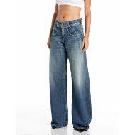 Снимка на REPLAY ДАМСКИ ДЕНИМ HALLEBE BARREL-FIT RECYCLED COTTON DENIM JEANS MEDIUM BLUE 1
