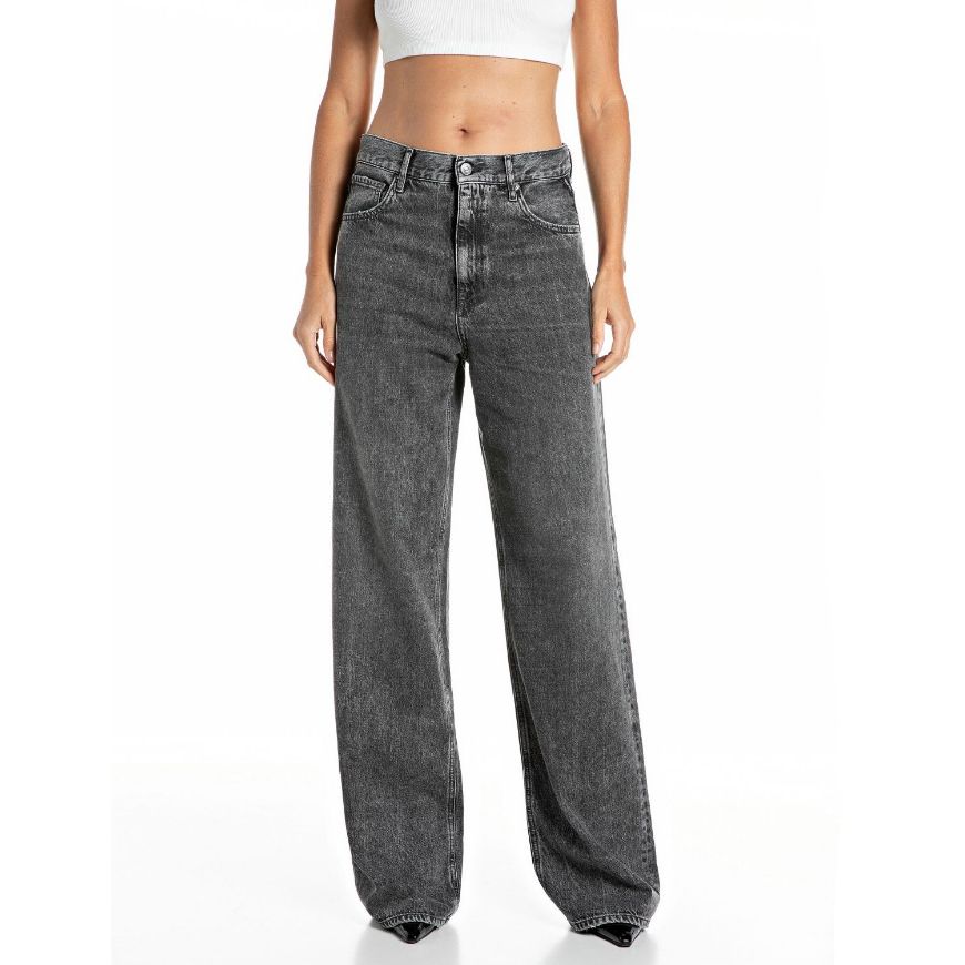 Снимка на REPLAY ДАМСКИ ДЕНИМ CARY WIDE-LEG COTTON/TENCEL DENIM JEANS DARK GREY