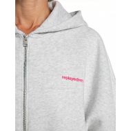 Снимка на REPLAY ДАМСКИ СУИТШЪРТ BOYFRIEND COTTON POLY FLEECE ZIPPED HOODIE ICE GREY MELANGE 4
