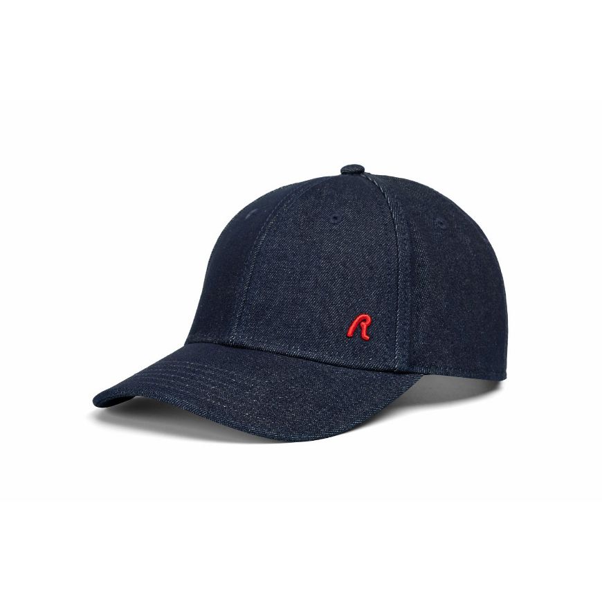 Picture of REPLAY MEN'S DENIM BASEBALL CAP WITH R EMBROIDERY INDIGO