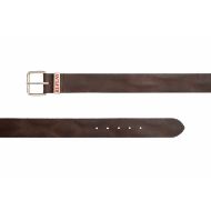 Picture of REPLAY MEN'S CRUST LEATHER BELT WITH LOGO DARK BROWN 2