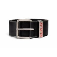 Picture of REPLAY MEN'S CRUST LEATHER BELT WITH LOGO BLACK 1