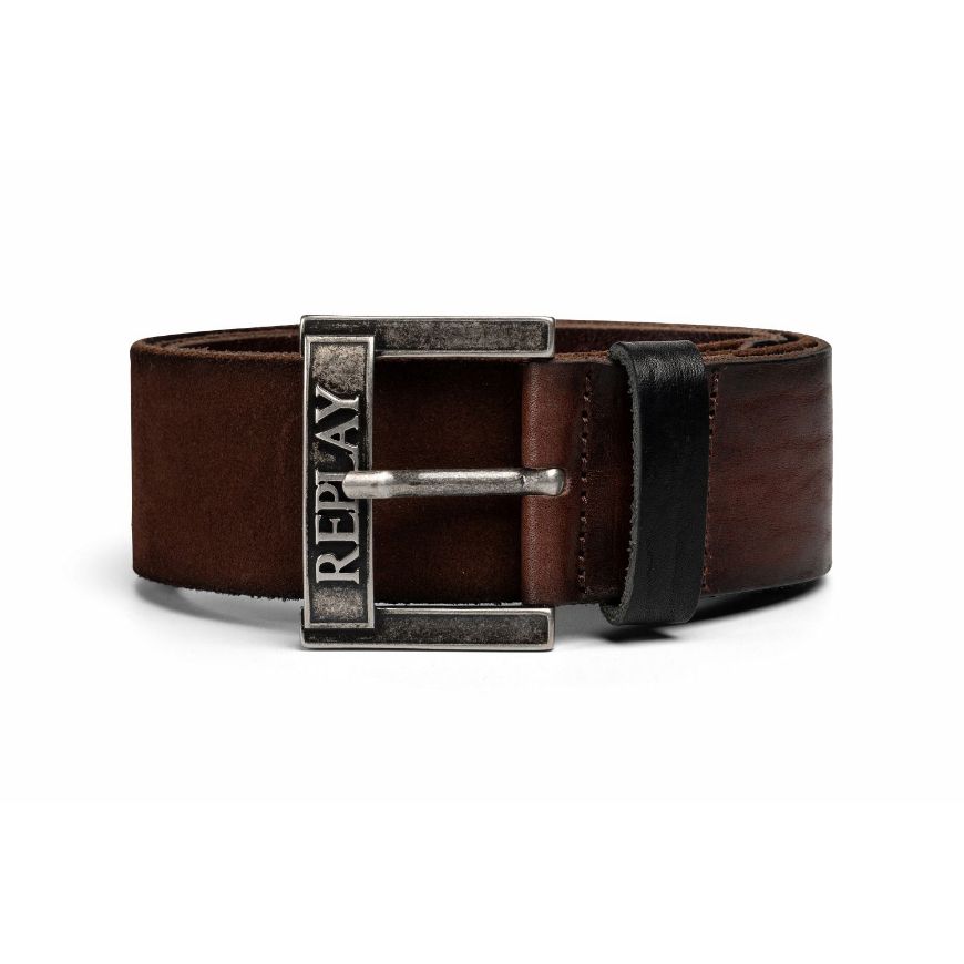 Picture of REPLAY MEN'S VINTAGE & SUEDE LEATHER BELT DARK BROWN
