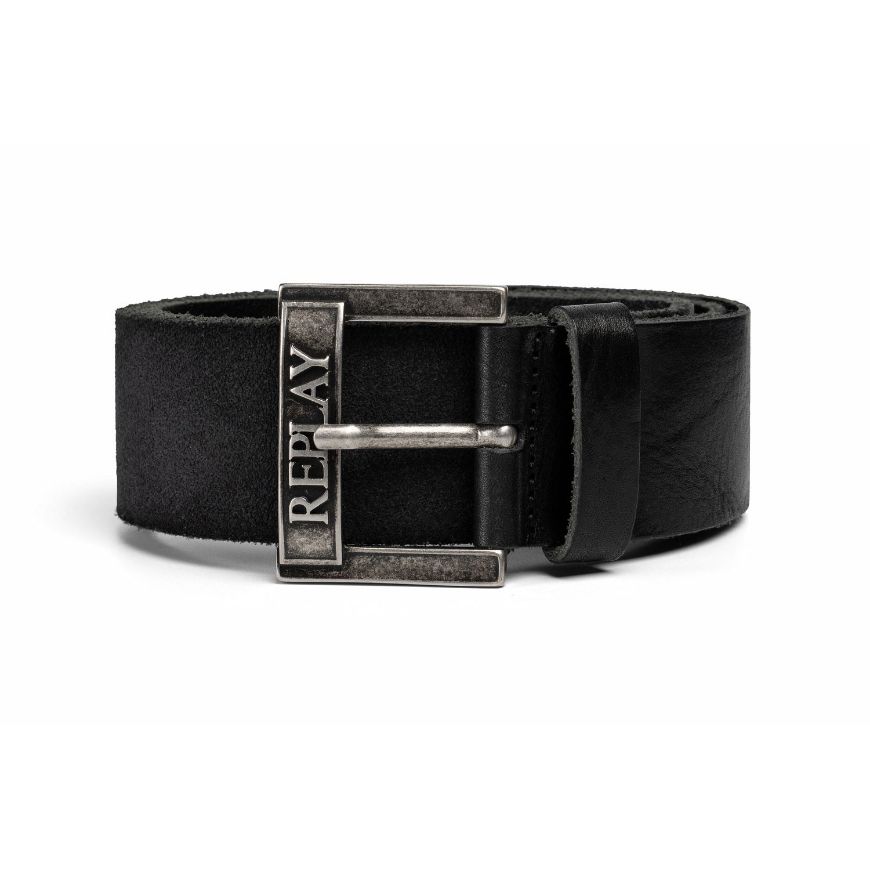 Picture of REPLAY MEN'S VINTAGE & SUEDE LEATHER BELT BLACK