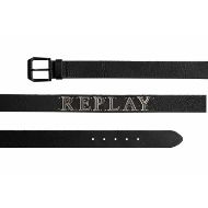 Picture of REPLAY MEN'S BUFFALO LEATHER BELT WITH BIG LOGO BLACK 2