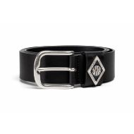 Picture of REPLAY UNISEX PULL UP LEATHER BELT WITH DIAMOND LOGO BLACK 1