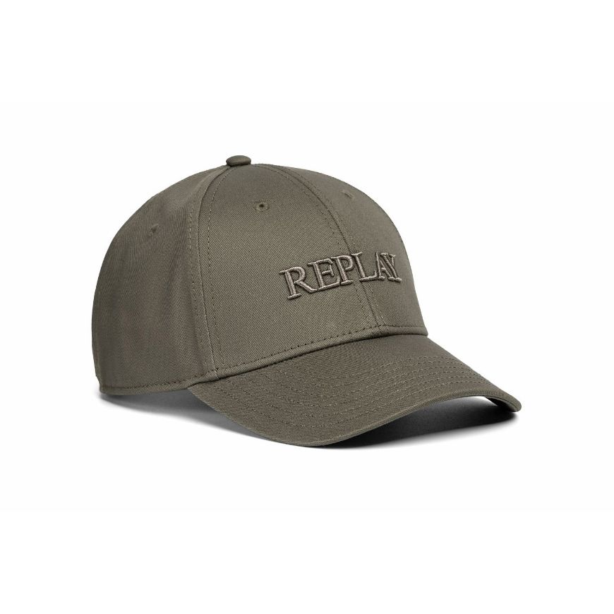 Picture of REPLAY UNISEX CAP WITH BILL MILITARY OLIVE