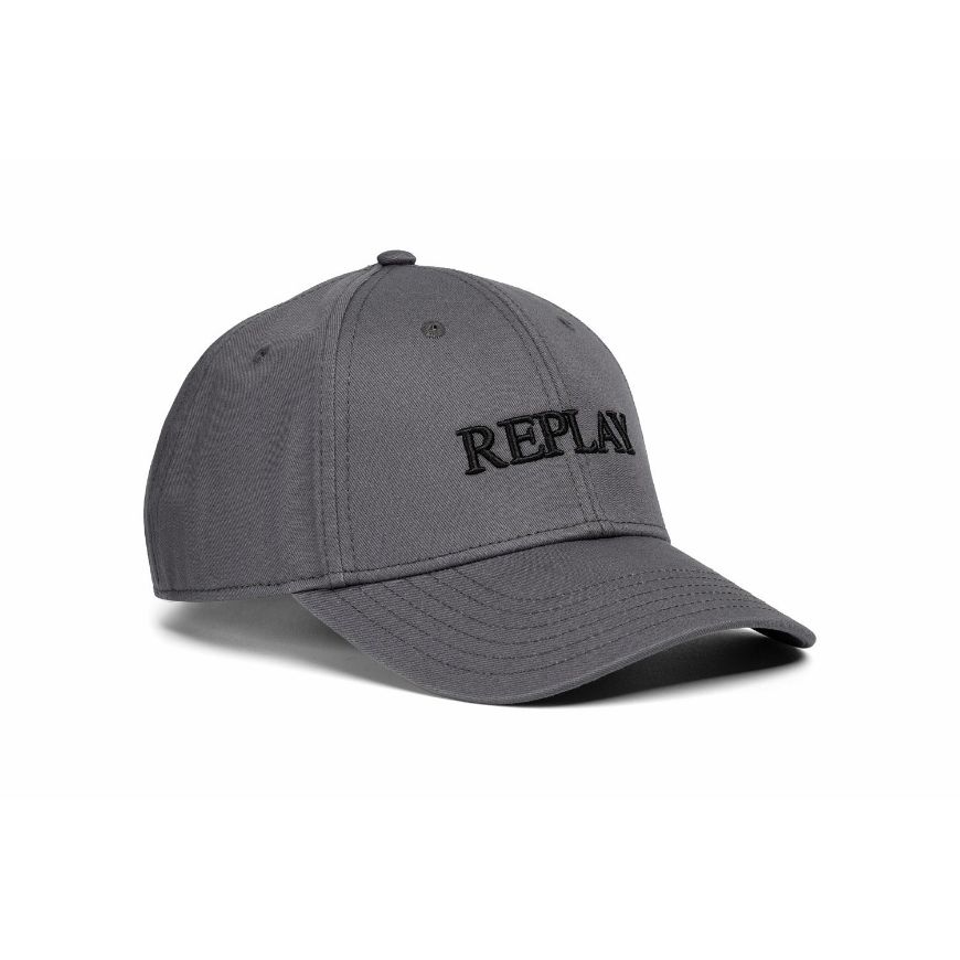 Picture of REPLAY UNISEX CAP WITH BILL GREY