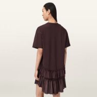 Picture of ALLSAINTS WOMEN'S FEYRE RELAXED FIT MINI DRESS BURGUNDY RED 3